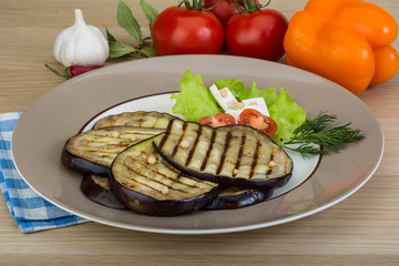Grilled aubergine