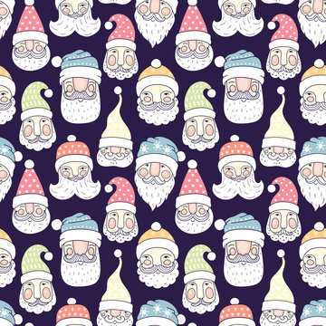 Fototapeta Santa seamless pattern