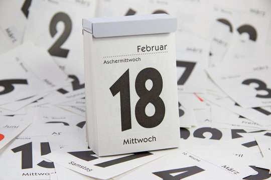 Abreisskalender, Aschermittwoch