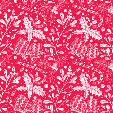 Fototapeta Christmas seamless pattern