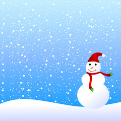 Snowman winter background