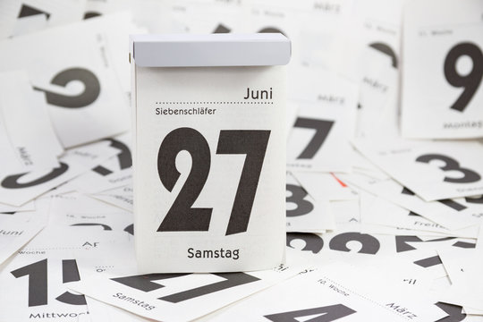 Siebenschlaefertag, Abreisskalender