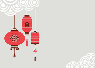 Chinese New Year background with lanterns