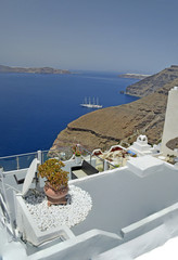 Fototapeta na wymiar santorini island, sea view from Fira city, greece