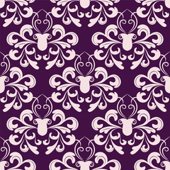 damask pattern. vector seamless wallpaper. flower background