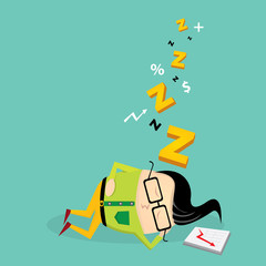 Businessman falling asleep at his work