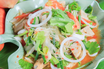 Thai food styles: seafood Spicy Salad
