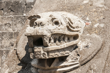Detail of the temple of Quetzalcoatl, Teotihuacan (Mexico)