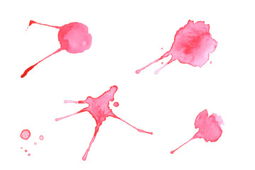 Obraz premium Red watercolor splashes