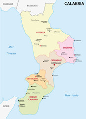 calabria administrative map
