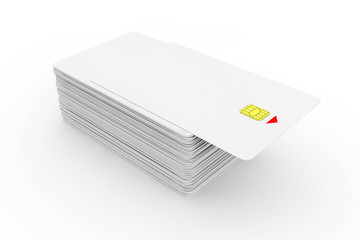 Stack of White phone cards with chip