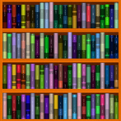 Bookshelf generated hires texture © pandawild