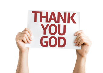 Thank You God card isolated on white background