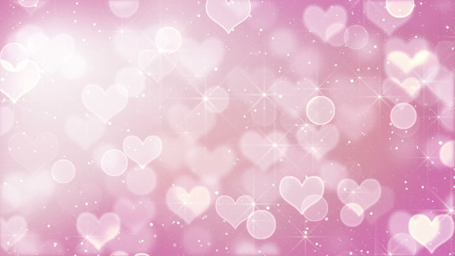 pink heart bokeh lights and stars loopable