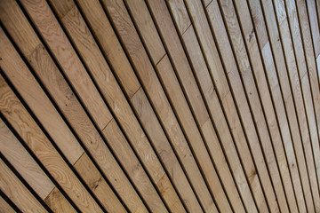 Wood stripes facade building decor