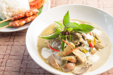 Thailand food Green curry Intense soup