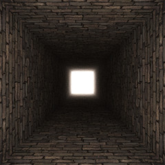 brick wall tunnel