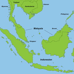 Südostasien in grün (beschriftet)