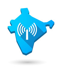 India map icon with an antenna