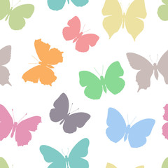 Obraz na płótnie Canvas colored seamless pattern butterfly