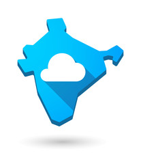 India map icon with a cloud