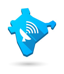 India map icon with an antenna
