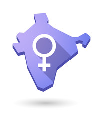 India map icon with a male sign