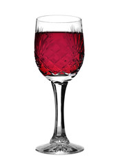 Crystal glass with red wine