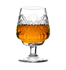 Crystal glass with brandy isolated on white background