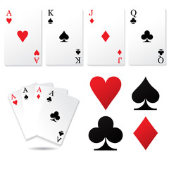 Playing cards set. Vector art.
