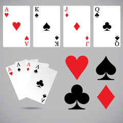 Playing cards set. Vector art.