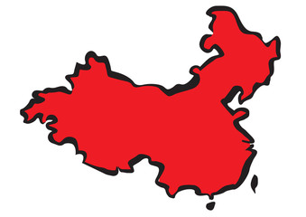 Naklejka premium vector drawing map of china
