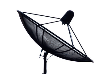 Satellite antenna on white background