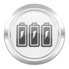 battery metallic icon power sign