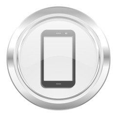 smartphone metallic icon phone sign