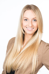 Portrait einer jungen Frau als Freisteller