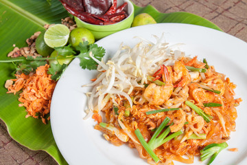 Thai food style , stir-fried rice noodles (Pad Thai)