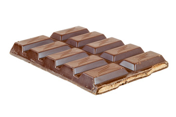 Chocolate bar on white background