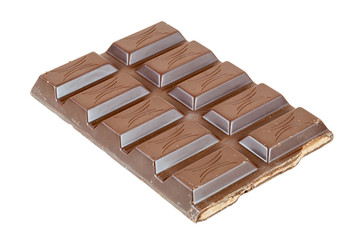 Chocolate bar on white background