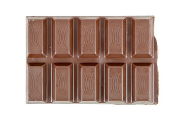 Chocolate bar on white background