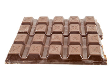 Chocolate bar on white background
