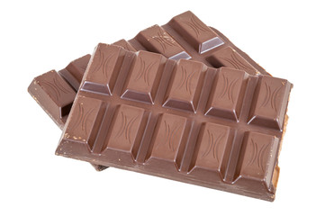 Chocolate bar on white background