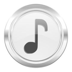 music metallic icon note sign