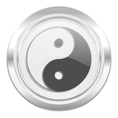 ying yang metallic icon