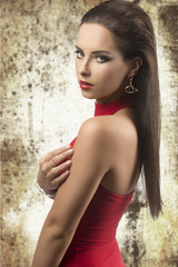 charming girl with sexy dress