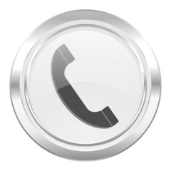 phone metallic icon telephone sign
