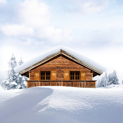 Schihütte im Schnee