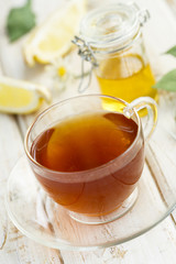 Herbal tea with lemon and honey