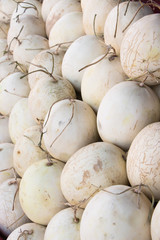 Cantaloupe melons on a market