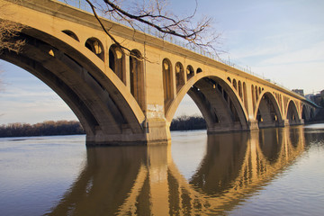 Fototapeta na wymiar Georgetown Bridge, Washington DC over the Potomac River
